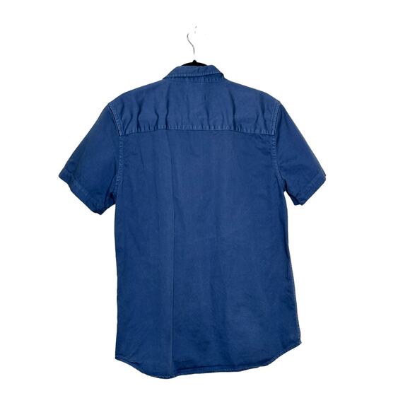 Saturday New York City blue short sleeves buttoned shirt size Small - Picture 2 of 9